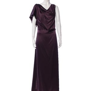 JUST CAVALLI COWL NECK PURPLE GOWN